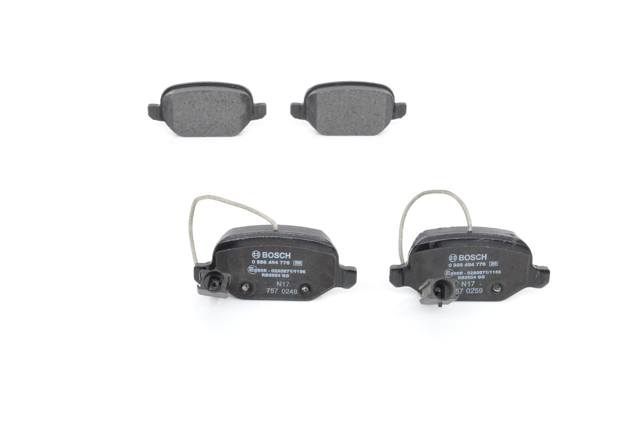 BOSCH 0 986 494 776: Bremsbeläge mit Anti-Quietsch-Blech