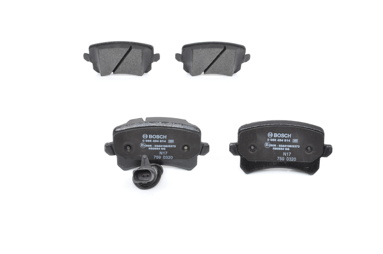 BOSCH 0 986 494 814: Bremsbeläge mit Anti-Quietsch-Blech