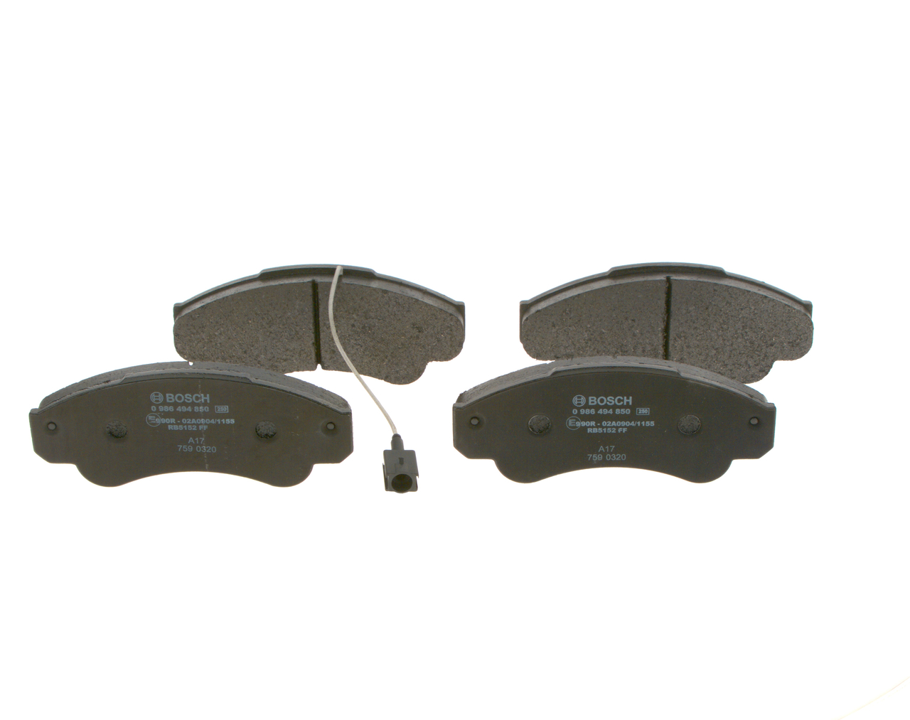 BOSCH 0 986 494 850: Bremsbeläge mit Anti-Quietsch-Blech