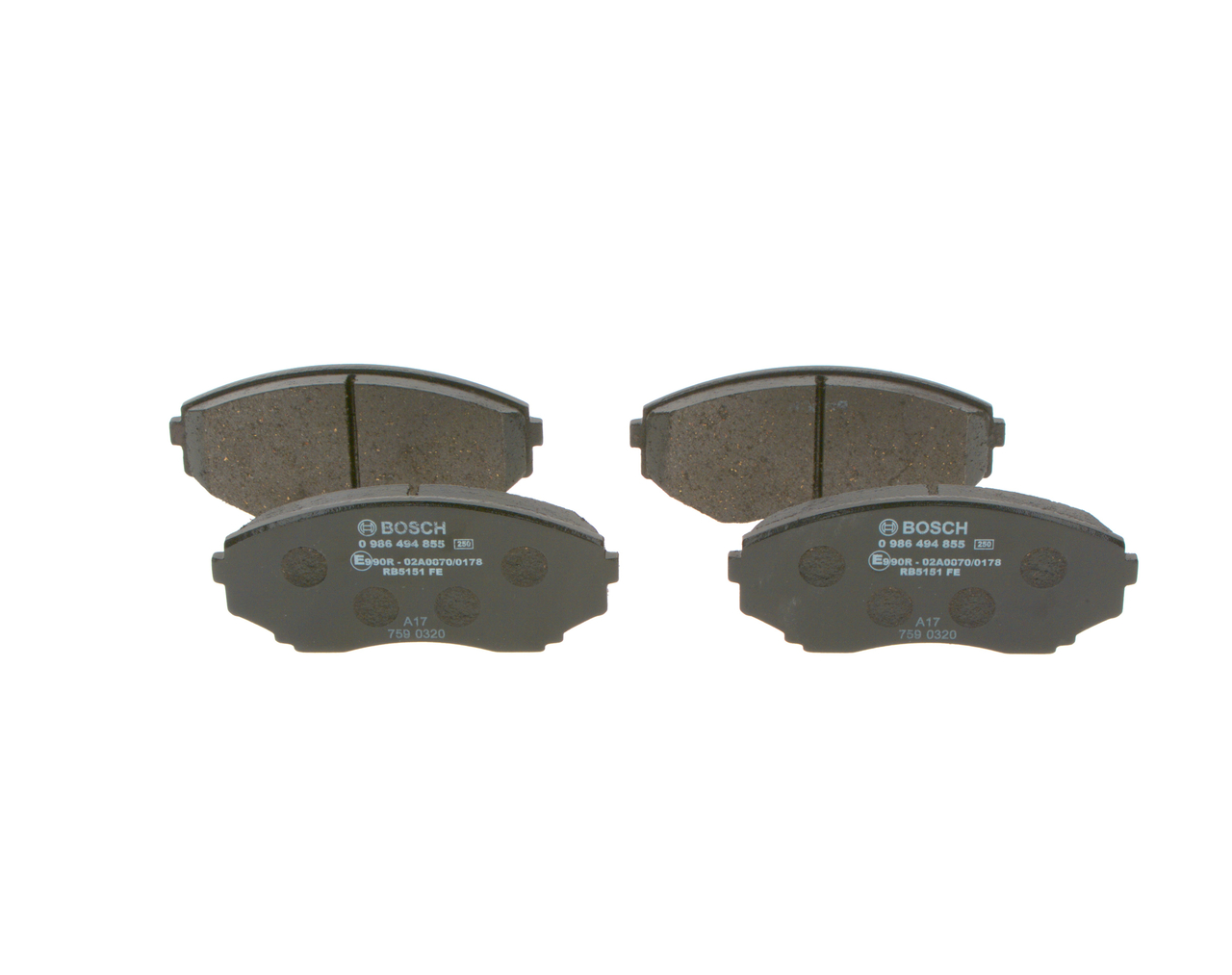 BOSCH 0 986 494 855: Bremsbeläge mit Anti-Quietsch-Blech