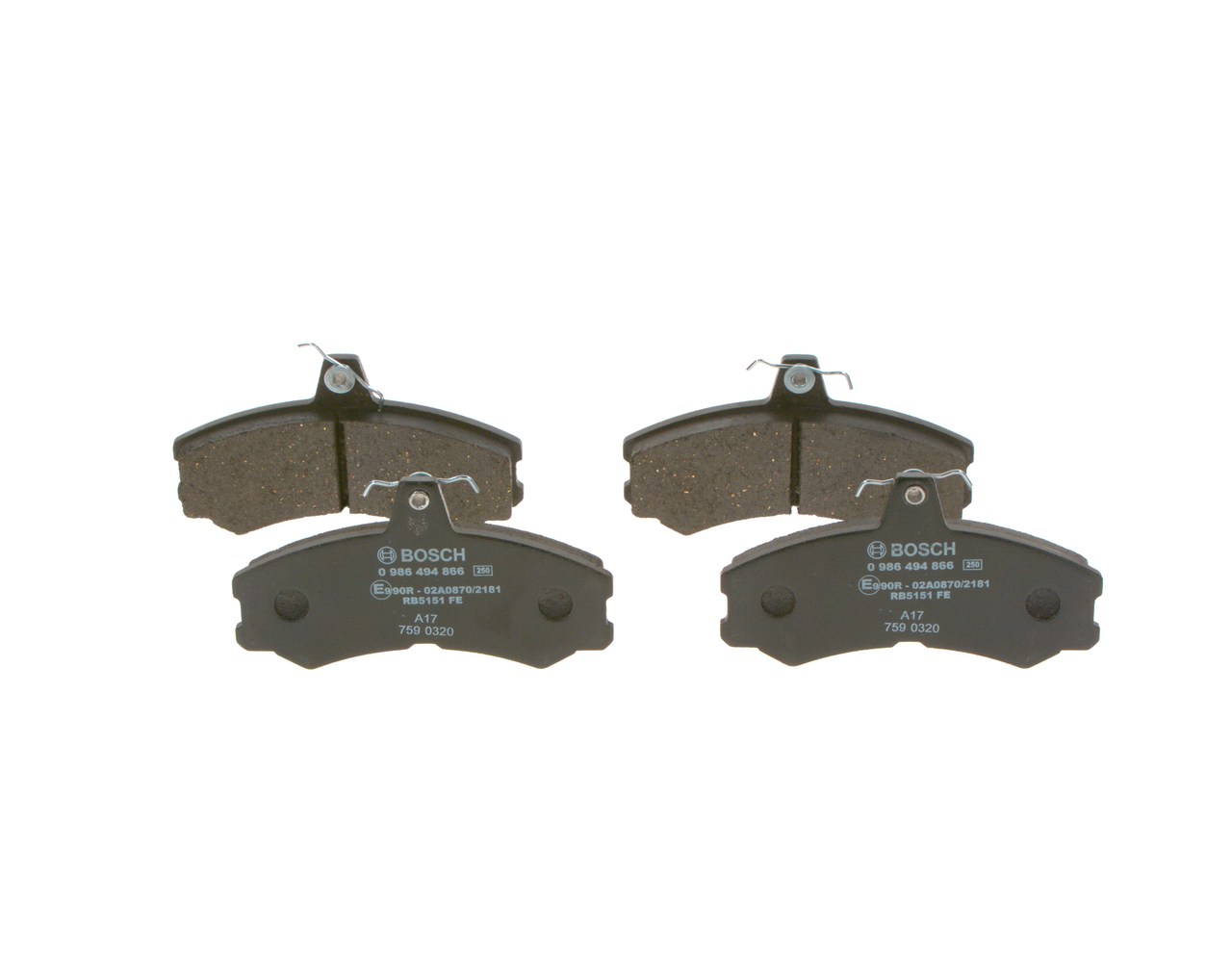 BOSCH 0 986 494 866: Bremsbeläge
