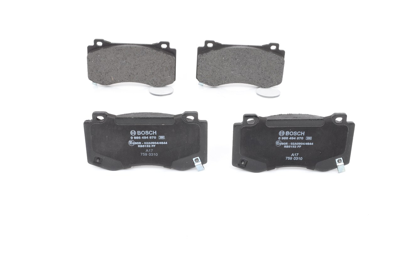 BOSCH 0 986 494 870: Pastilhas de travão com chapa anti-ruído