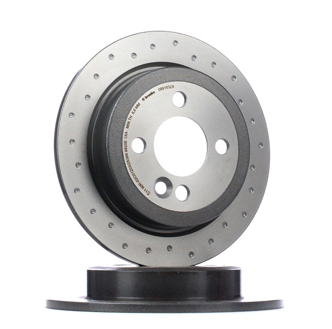 BREMBO 08.9163.2X: Disc de frână Ř: 259mm, plin, perforat, Ř: 259mm, acoperit (cu un strat protector) XTRA LINE