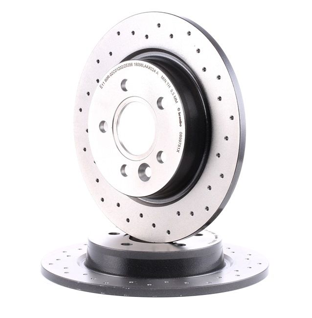 BREMBO 08.9975.1X: Disc de frână Ř: 280mm, plin, perforat, Ř: 280mm, acoperit (cu un strat protector) XTRA LINE