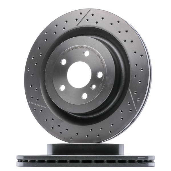 BREMBO 09.B710.11: Disc de frână PRIME LINE - UV Coated Ř: 345mm, ventilat interior, cu fante/perforat, Ř: 345mm, acoperit (cu un strat protector), cu suruburi