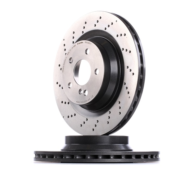 BREMBO 09.C502.11: Tarcza hamulcowa Ø: 330[mm], perforowany / wentylowany wewnętrznie, Ø: 330[mm], pokryty, ze śrubami COATED DISC LINE