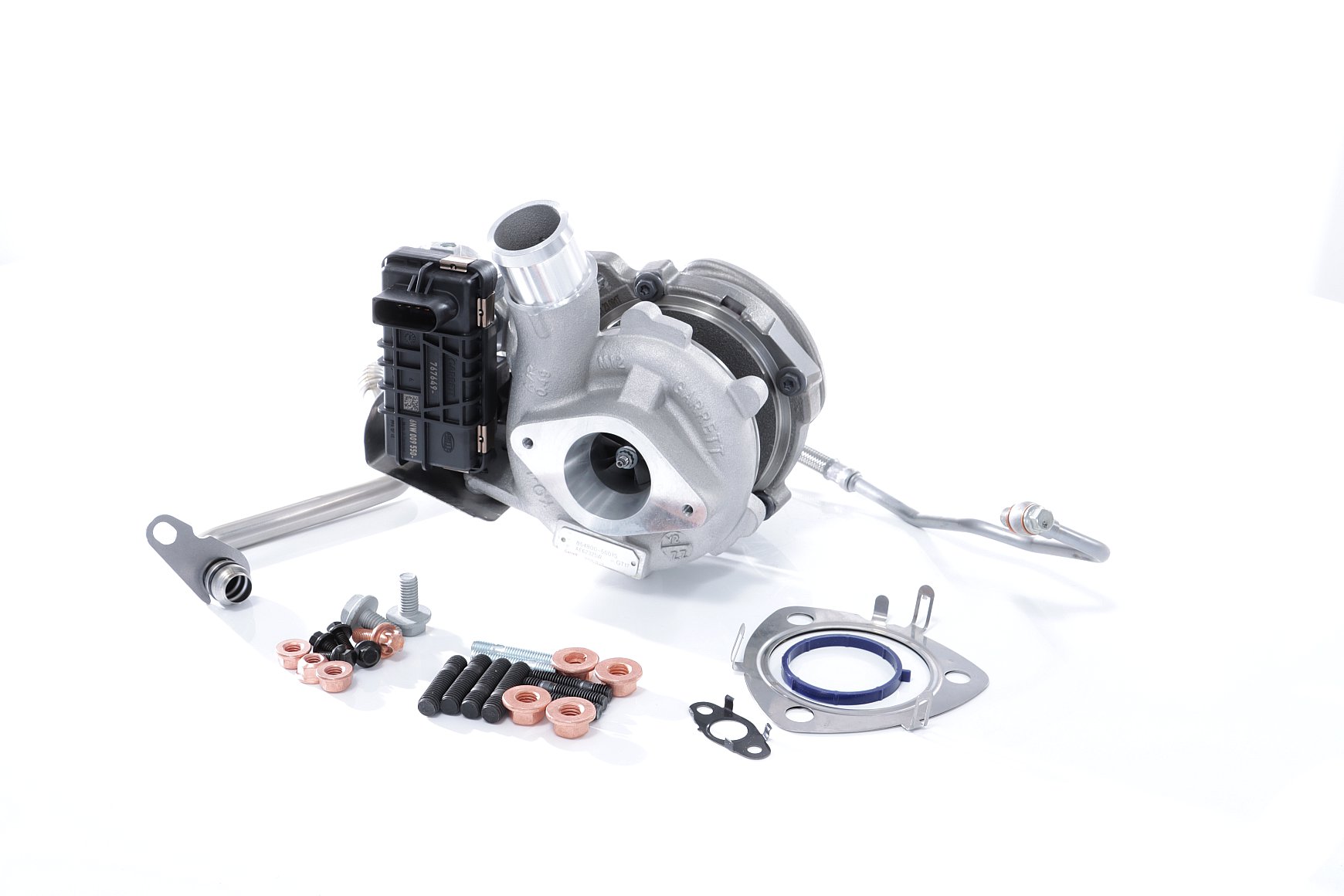 BTS TURBO T981464: Turbina con condotto afflusso olio, con condotto scarico olio, con materiale di fissaggio/montaggio, TURBO SERVICE SET ORIGINAL