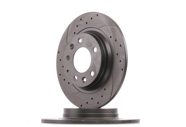 ROTINGER RT 4502-GL T5: Disco de freno GRAPHITE DRILLED & SLOTTED PLUS Eje trasero, Ø: 280mm, macizo, perforado, Ø: 280mm, con revestimiento galvánico