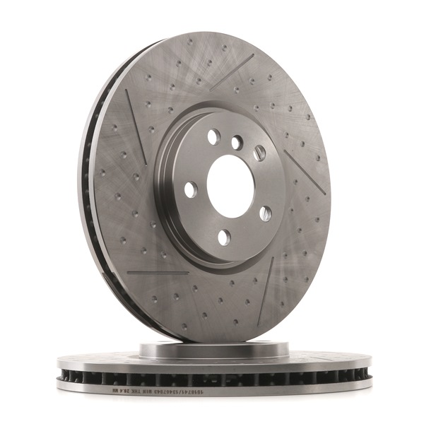 RIDEX 82B1691: Disco de freno Eje delantero, Ø: 335mm, ventilación interna, ranurado/perforado, Ø: 335mm, revestido, sin tornillos