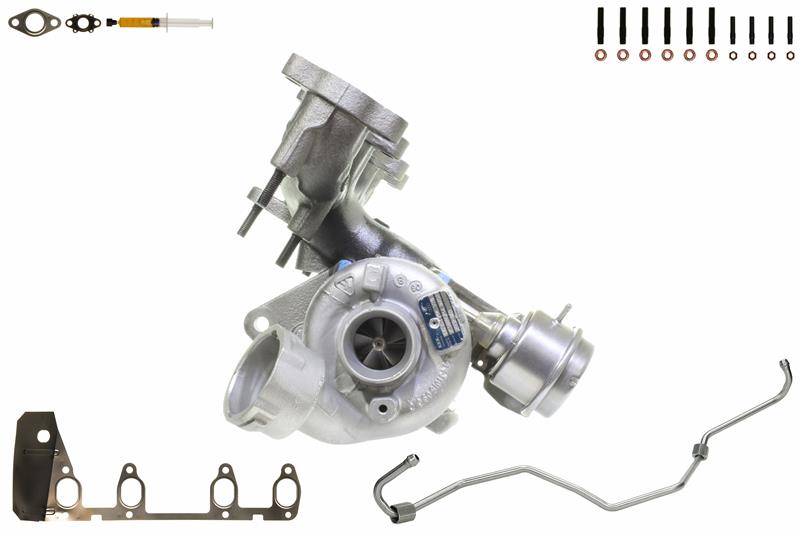 ALANKO 900162S1: Turbolader Motor, mit Anbau-/Befestigungsmaterial, inkl. Dichtungssatz, mit Ölleitung