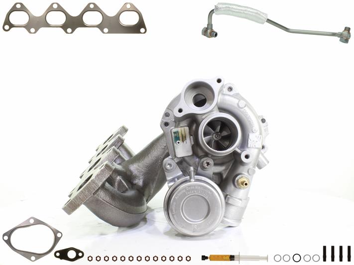 ALANKO 900182S1: Turbolader Motor, mit Anbau-/Befestigungsmaterial, inkl. Dichtungssatz, mit Ölleitung