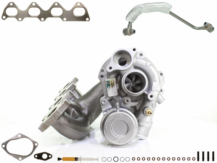 ALANKO 900182S2: Turbolader Motor, mit Anbau-/Befestigungsmaterial, inkl. Dichtungssatz, mit Ölleitung