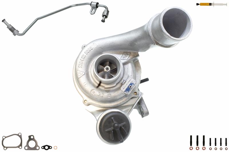 ALANKO 900293S1: Turbolader Motor, mit Anbau-/Befestigungsmaterial, inkl. Dichtungssatz, mit Ölleitung