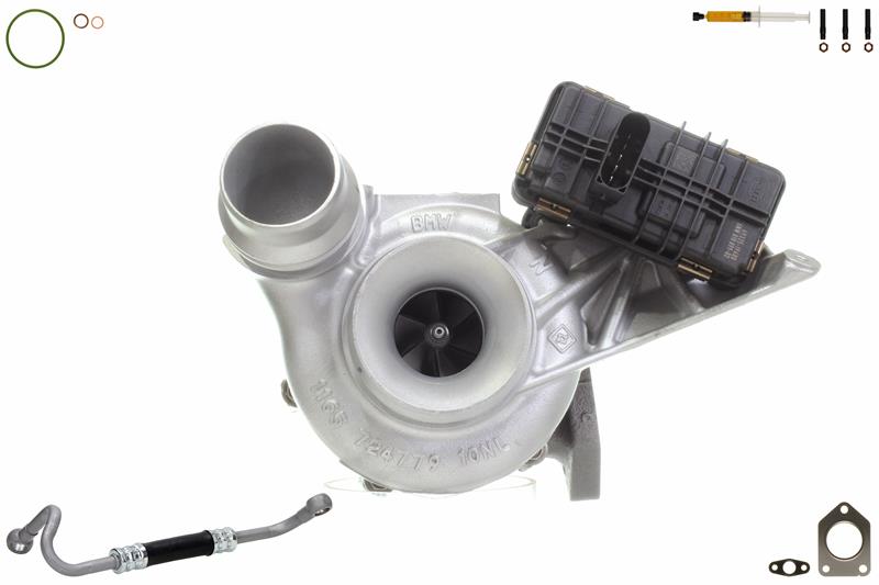 ALANKO 901024S2: Turbolader Motor, mit Anbau-/Befestigungsmaterial, inkl. Dichtungssatz, mit Ölleitung