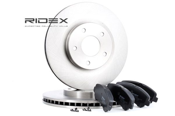 RIDEX 3405B0122: Bremžu komplekts, Disku bremzes Priekšējais tilts, Ø: 296mm, ventilējams