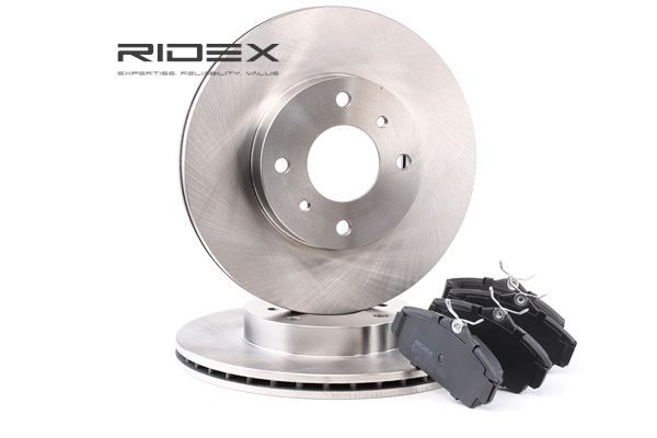 RIDEX 3405B0200: Kit de discos de freno y pastillas Eje delantero, Ø: 280mm, ventilado