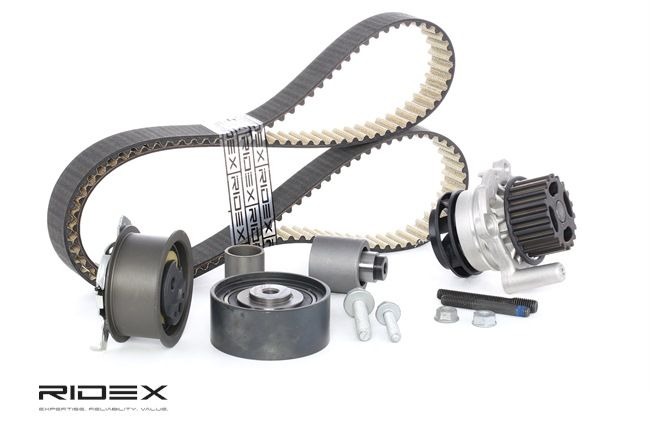 RIDEX 3096W0038: Kit cinghia distribuzione, pompa acqua N° denti: 160, Largh.: 30mm, con guarnizioni, con pompa acqua, con tirante a vite