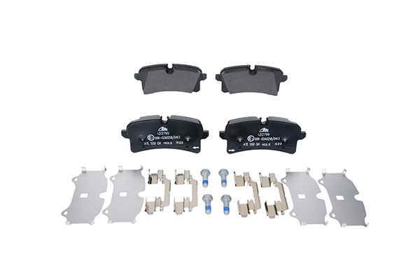 ATE 13.0470-2799.2: Bremsbeläge Ceramic mit Zubehör, mit Anti-Quietsch-Blech, mit Bremssattelschrauben
