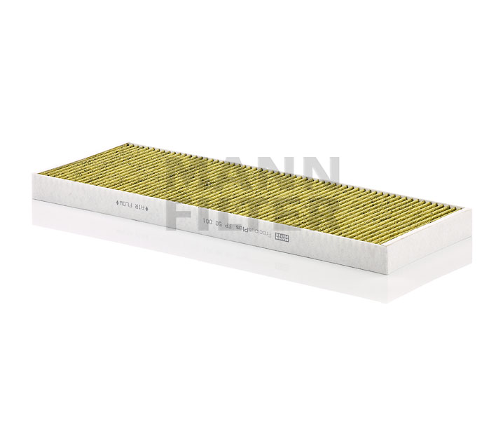 MANN-FILTER FP 50 001: Filter vnútorného priestoru FreciousPlus Filter aktívneho uhlia s Polyfenolom, s antibakteriálnym účinkom, Filter na jemný prach (PM 2.5), s fungicídnym účinkom, Filter aktívneho uhlia