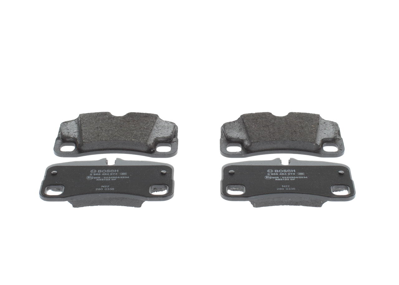 BOSCH 0 986 494 974: Juego de pastillas de freno Chapa antichirridos