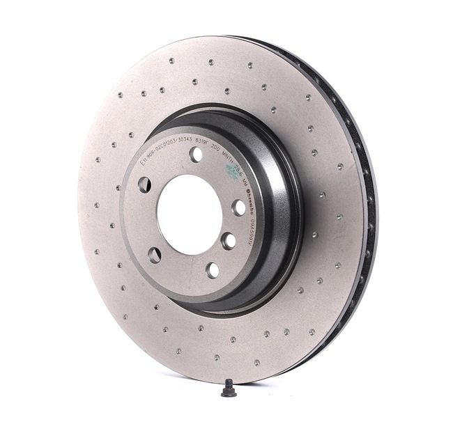 BREMBO 09.A599.1X: Bremsscheibe XTRA LINE - Xtra Ø: 348mm, gelocht/innenbel., Ø: 348mm, beschichtet, mit Schrauben