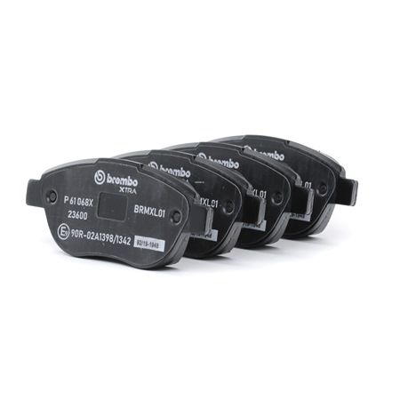 BREMBO P 61 068X: Fékbetét készlet, tárcsafék XTRA LINE Tartozékokkal, féknyereg csavarokkal, csikorgásgátló lemezzel