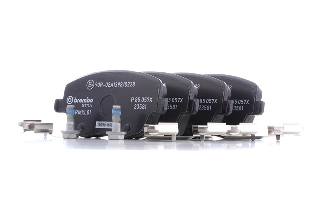 BREMBO P 85 057X: Remblokken XTRA LINE Met toebehoren, Met remzadelschroef, Met anti-kreukplaat