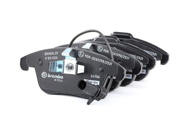 BREMBO P 85 113X: Brzdové platničky XTRA LINE bez prislusenstva, s proti hlukovým plechom