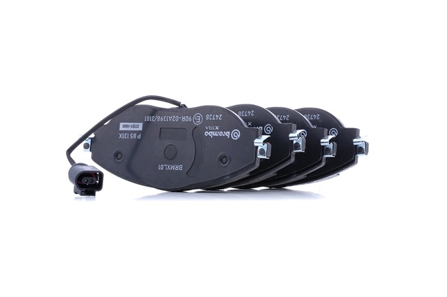 BREMBO P 85 131X: Fékbetét készlet, tárcsafék XTRA LINE Tartozékokkal, féknyereg csavarokkal, csikorgásgátló lemezzel