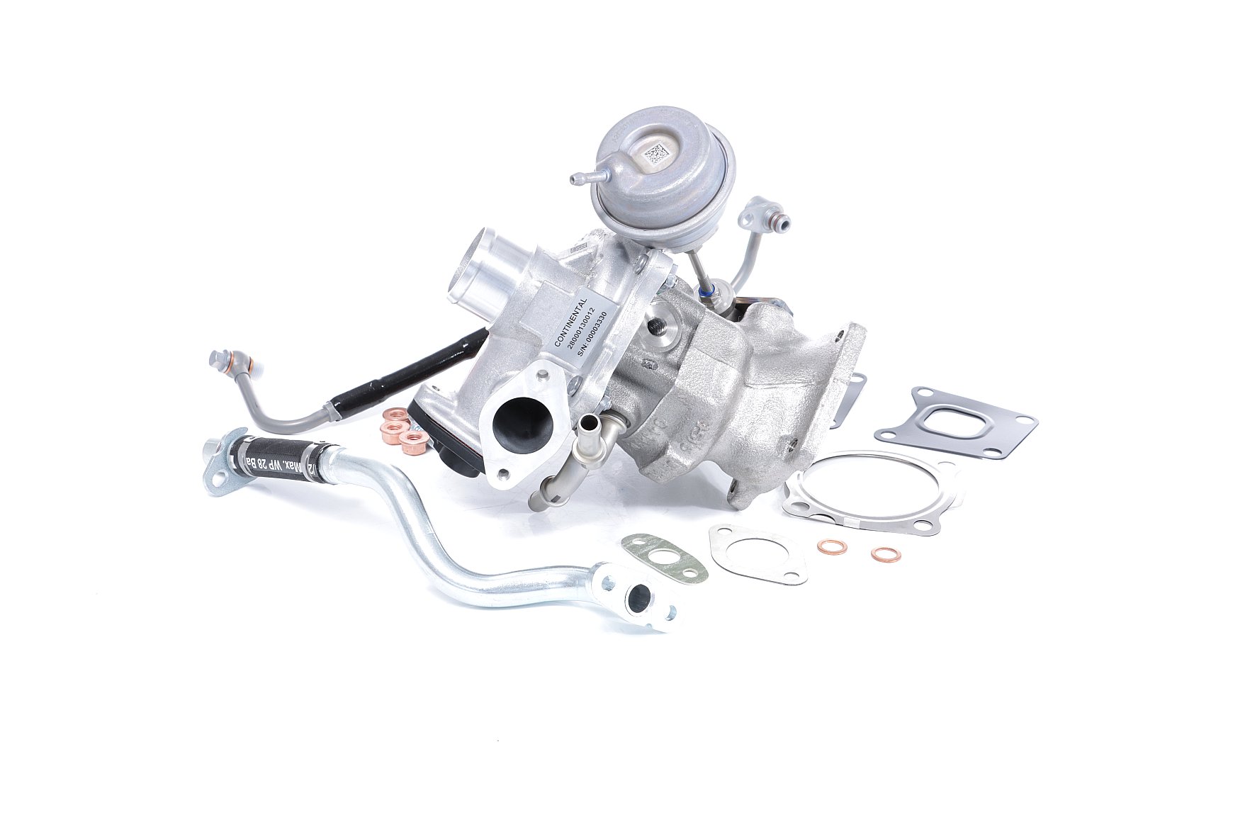 BTS TURBO T981638: Turbolader TURBO SERVICE SET ORIGINAL mit Ölzulaufleitung, mit Ölablaufleitung, mit Anbau-/Befestigungsmaterial, ohne Hitzeschutzblech