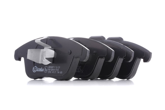 BREMBO P 24 211: Juego de pastillas de freno PRIME LINE con accesorios, con clip de émbolo, Chapa antichirridos