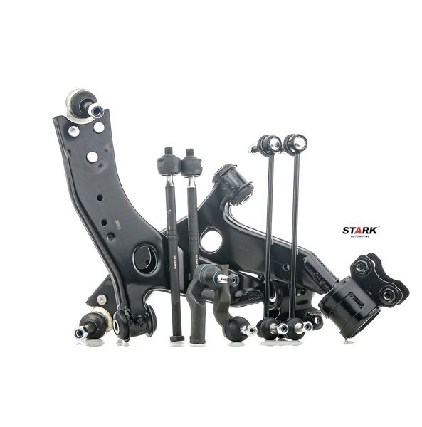 STARK SKSSK-1600123: Reparatieset, wieldraagarm Vooras, Met axiale koppeling, Met rubberlager, Met stuurstang, Met draag/-stuur gewricht