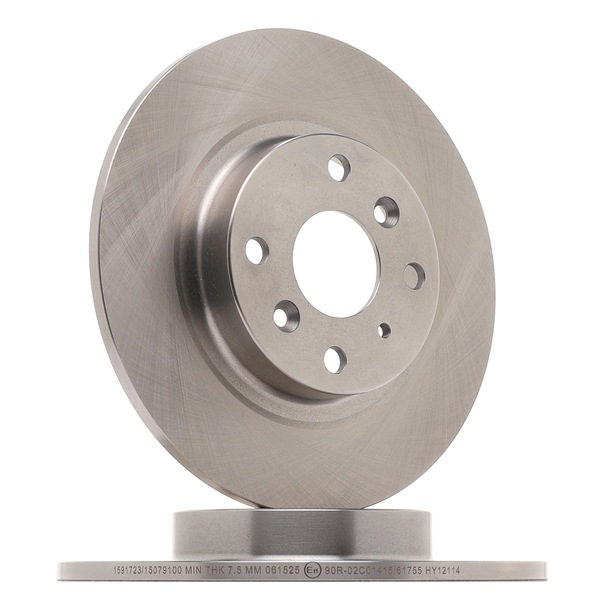 RIDEX 82B2314: Disc de frână puntea spate, Ř: 255mm, plin, Fonta, Ř: 255mm, netratat