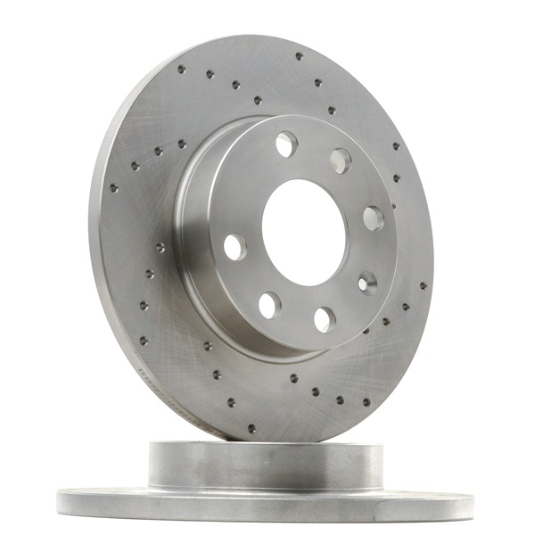 RIDEX 82B2460: Brzdový kotouč přední osa, R: 236mm, plný, děrovaný, opatřený drážkou, R: 236mm, nátěr, se šrouby