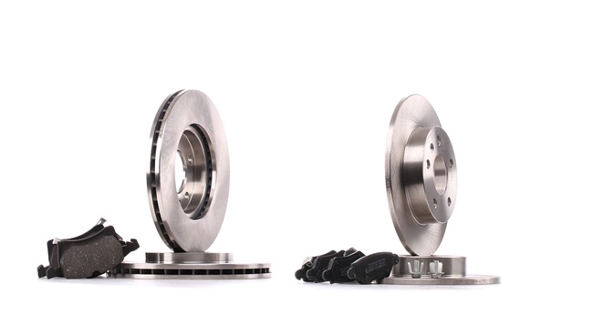 RIDEX 3405B0339: Kit de discos de freno y pastillas Eje delantero, Eje trasero, Ø: 264, 280mm, macizo, ventilación interna