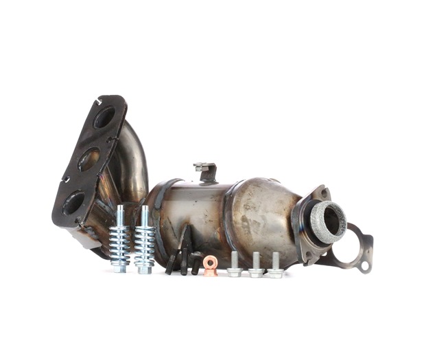 RIDEX 429C0014: Katalysator met montage-/bevestigingsmateriaal, Met uitlaatbocht, Met aanbouwdelen