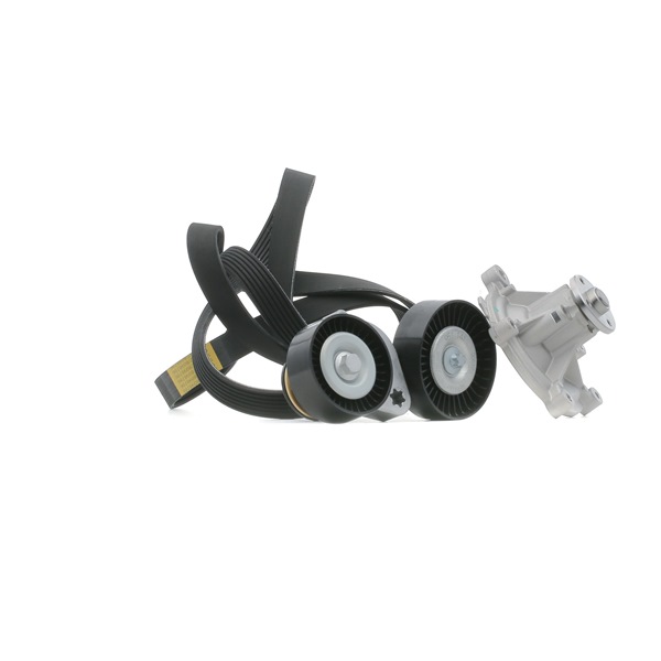 RIDEX 4172P0003 Αντλία νερού + σετ ιμάντων poly-V MERCEDES-BENZ C-class Sedan (W203) 163 PS Βενζίνη κόστος