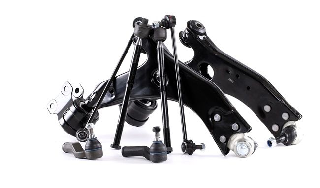 STARK SKSSK-1600183: Kit de réparation, bras triangulaire Essieu avant, avec rotule axiale, avec support en caoutchouc, avec bielle/barre de poussée, avec rotule de suspension