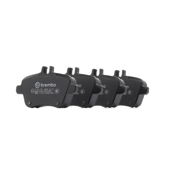 BREMBO P 50 135: Plăcuțe de frână PRIME LINE cu acceasorii, cu suruburi etrier, cu tabla anti scartait