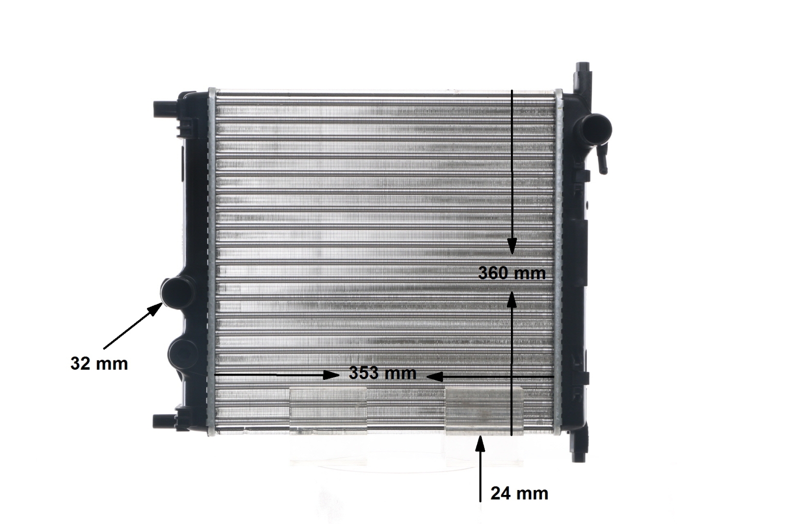 MAHLE ORIGINAL CR 831 001S Radiatorius, variklio aušinimas VOLKSWAGEN load up! Van (121, 122, BL1, BL2) 60 AG benzinas kaina