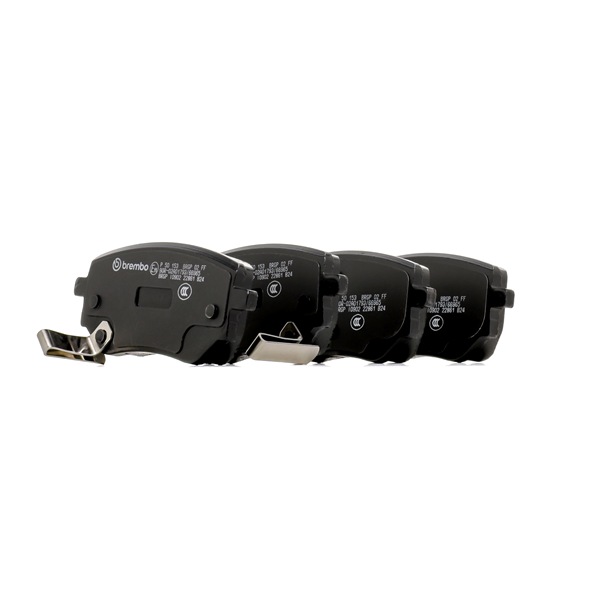 BREMBO P 50 153: Plăcuțe de frână PRIME LINE cu acceasorii, cu suruburi etrier, cu tabla anti scartait