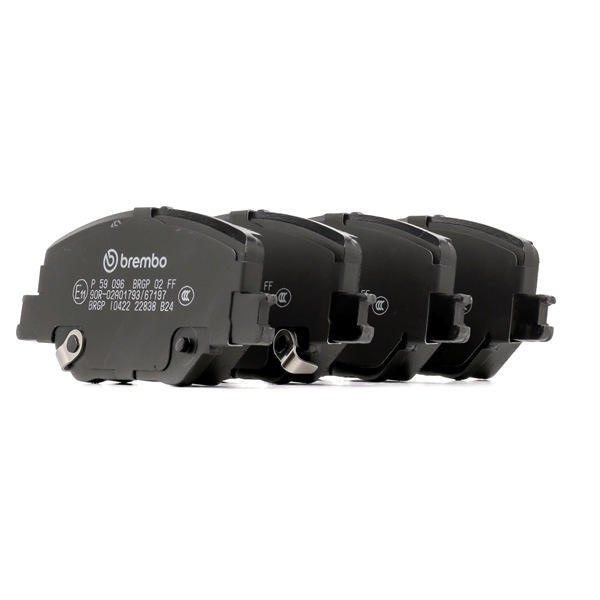 BREMBO P 59 096: Bremsbeläge PRIME LINE mit Zubehör, mit Kolbenclip, mit Anti-Quietsch-Blech