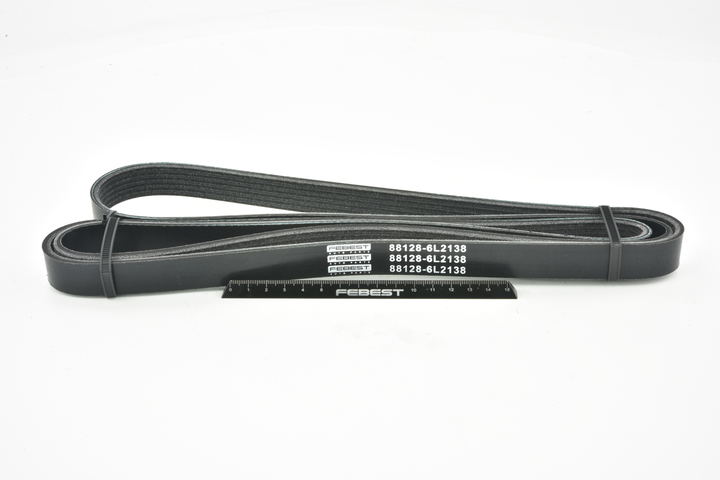 FEBEST 88128-6L2138: Curea transmisie cu caneluri 2138mm, Numar nervuri: 6