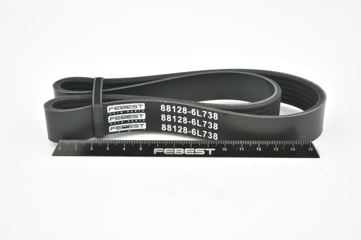 FEBEST 88128-6L738: V formos rumbuoti diržai 738mm, briaunų skaičius: 6