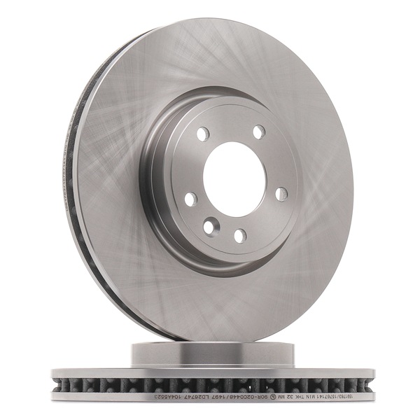 RIDEX 82B2725: Remschijf Vooras, Ø: 349mm, Geventileerd, Gietijzer, Ø: 349mm, Geen coating