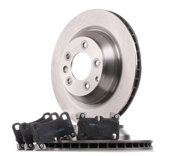 STARK SKBK-10990404: Kit de discos de freno y pastillas Eje trasero, Ø: 358mm, ventilado, Chapa antichirridos