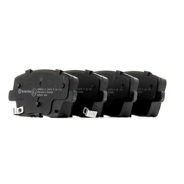 BREMBO P 30 112: Brzdové platničky PRIME LINE s prislusenstvom, s piestovym klipom, s proti hlukovým plechom