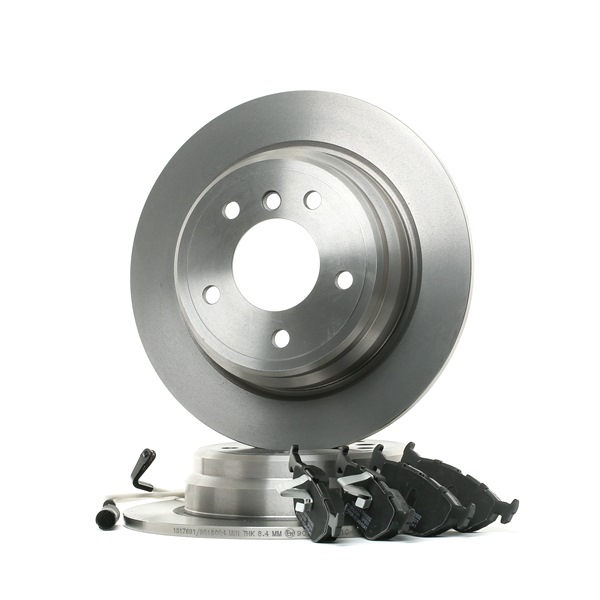 RIDEX 3405B0443: Kit de discos de freno y pastillas Eje trasero, Ø: 298mm, macizo