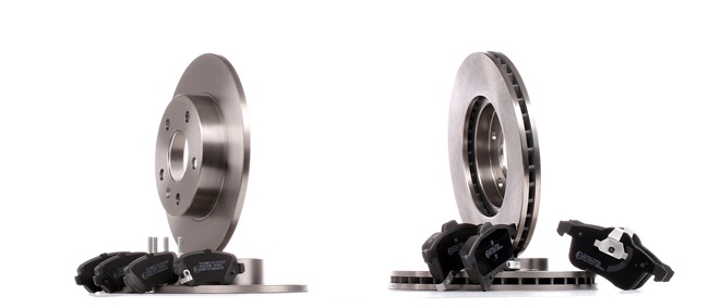 RIDEX 3405B0447: Kit de discos de freno y pastillas Eje delantero, Eje trasero, Ø: 280,0, 264,0mm, ventilado, macizo