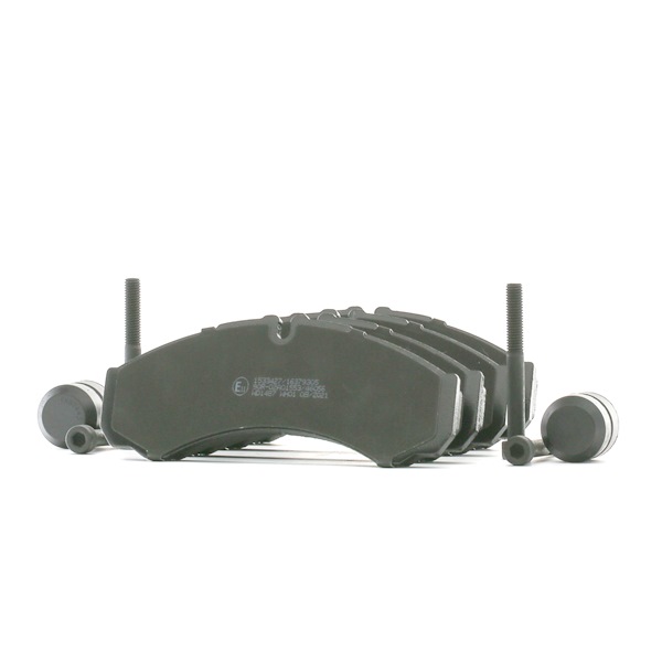 RIDEX 402B1485: Bremsbeläge Vorderachse, mit Zubehör, mit Anbau-/Befestigungsmaterial, Foto entspricht Lieferumfang, mit Bremssattelschrauben, mit Schrauben